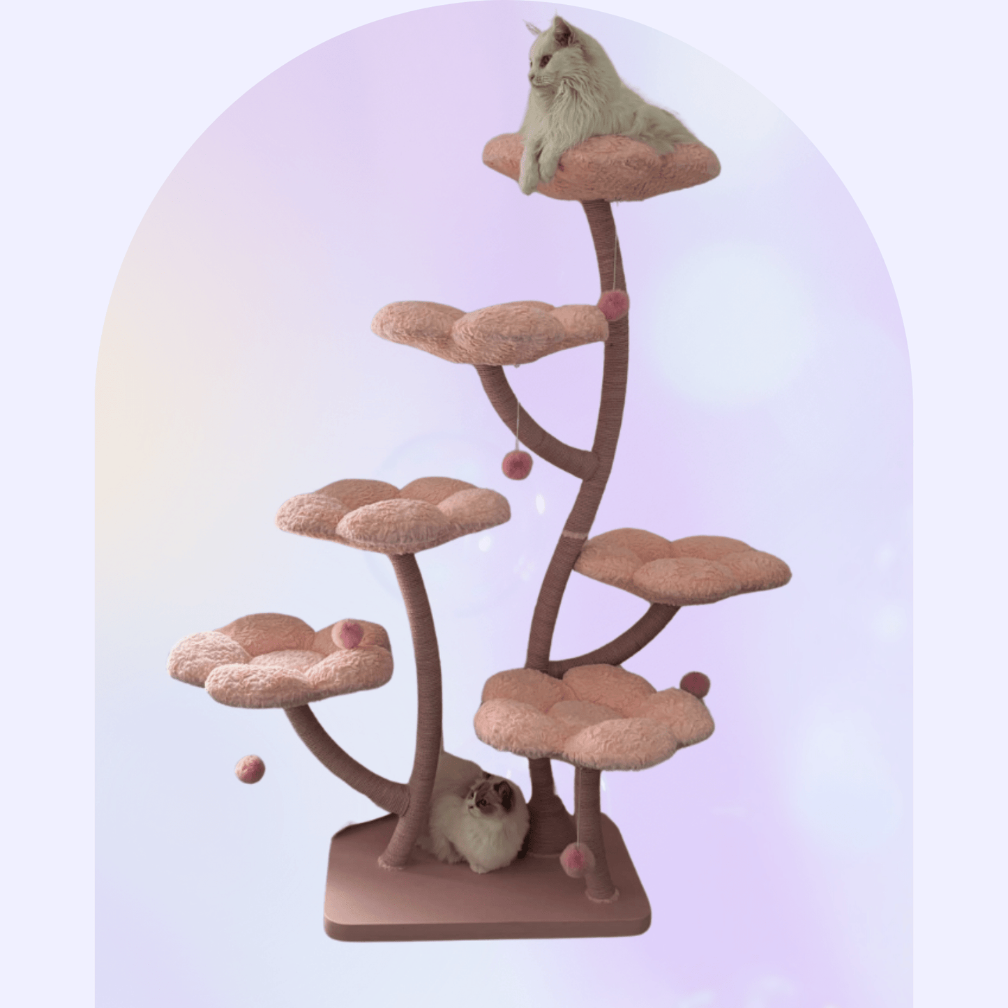 Pink Floral Cat Tree for Large Cats