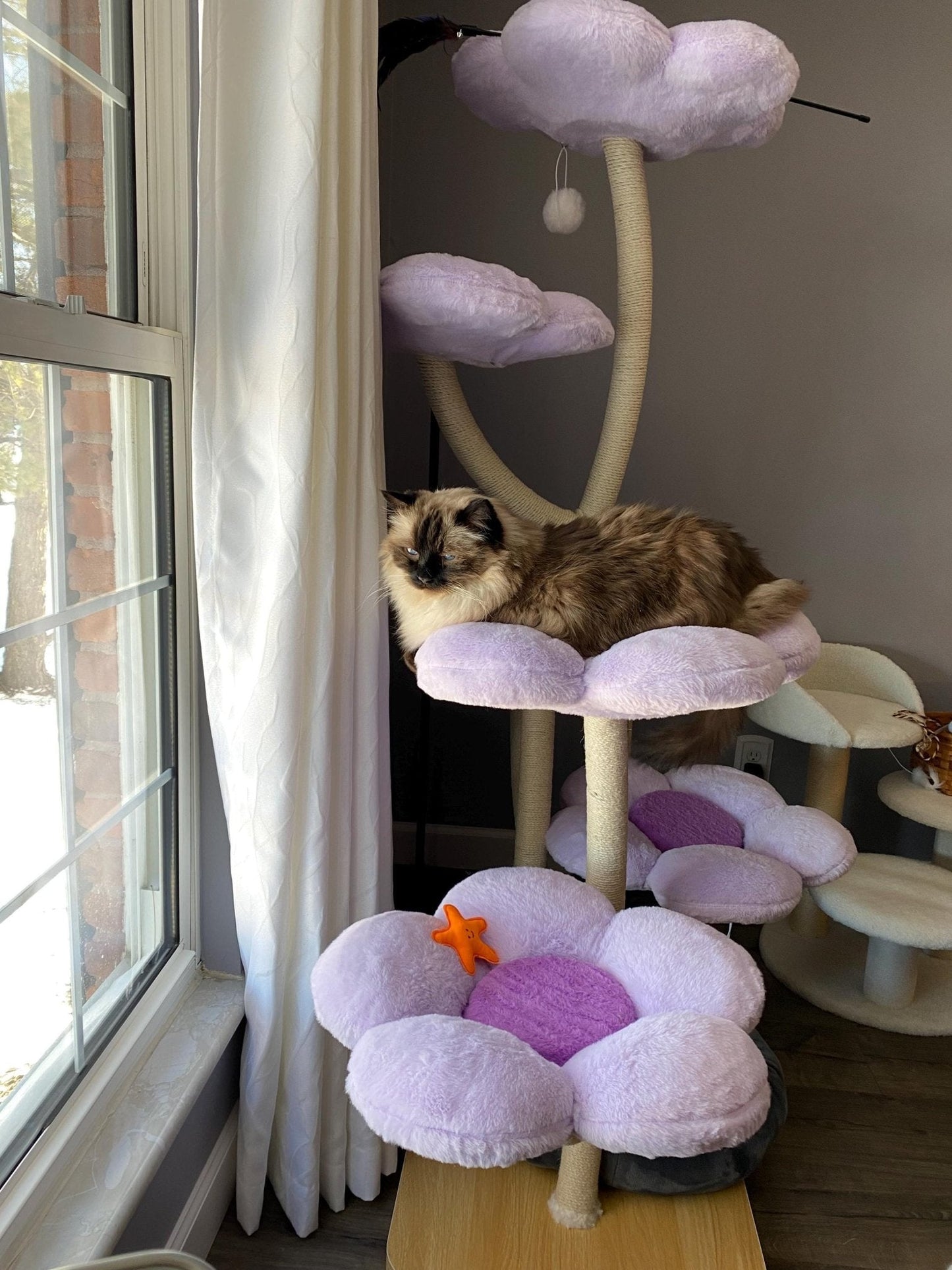 Elysian Purple Flower Cat Tree - Meowera