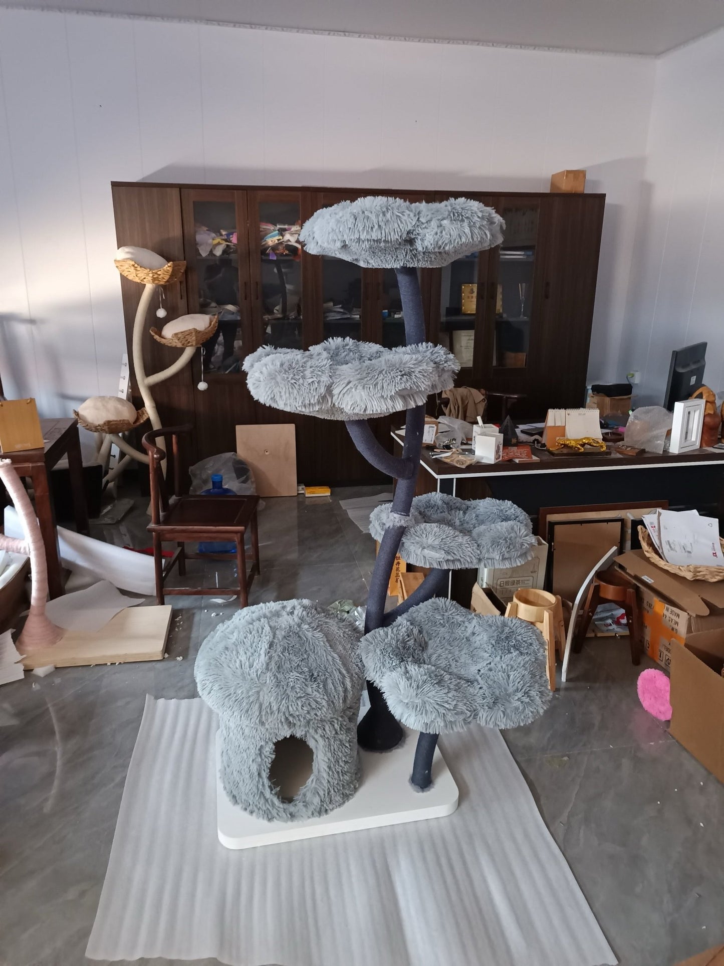 Eve Grey Flower Cat Tree - Meowera