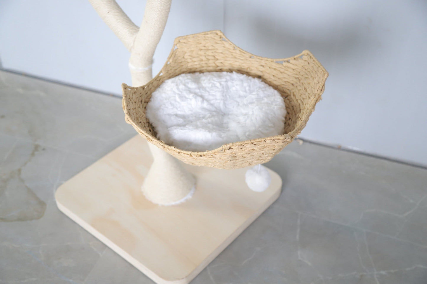 Lunar Nest White Cat Tree Basket - Meowera