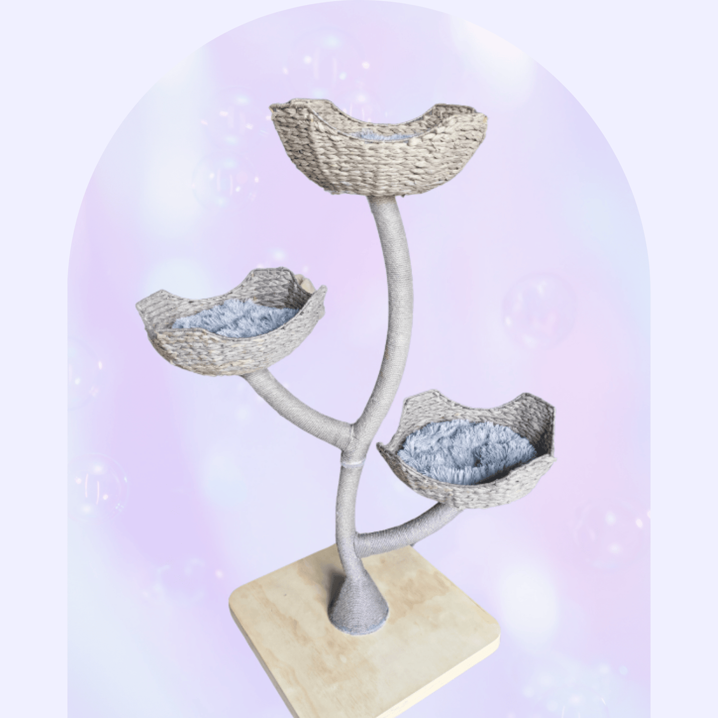 Lunar Nest White Cat Tree Basket - Meowera