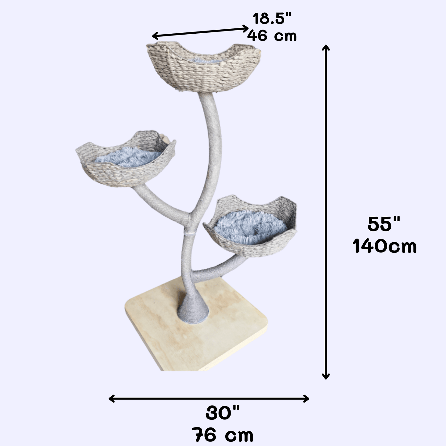 Lunar Nest White Cat Tree Basket - Meowera