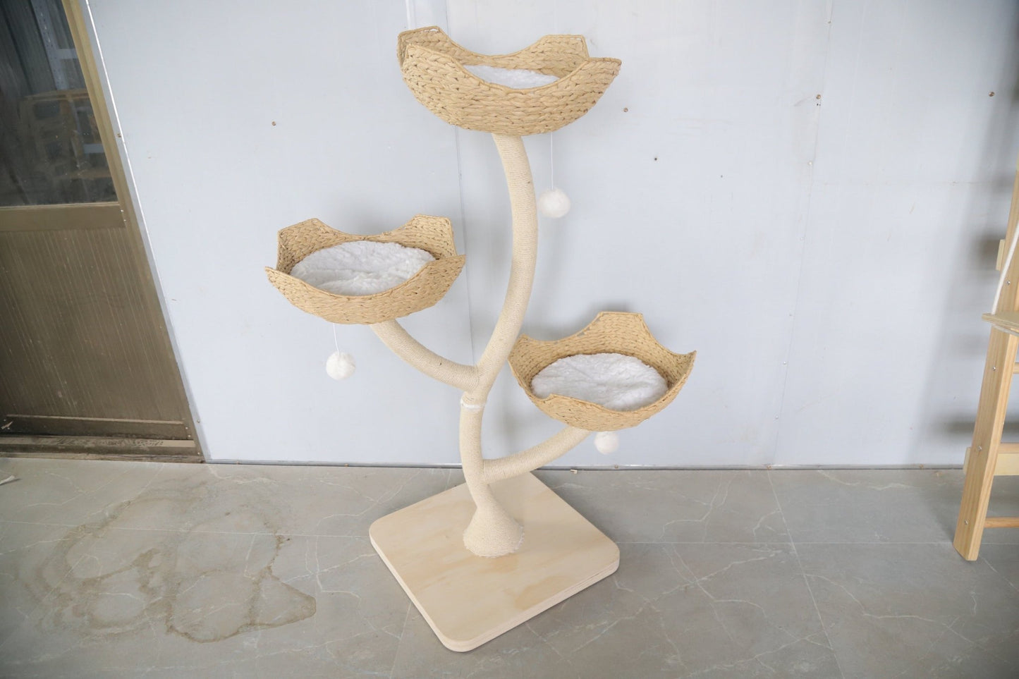 Lunar Nest White Cat Tree Basket - Meowera