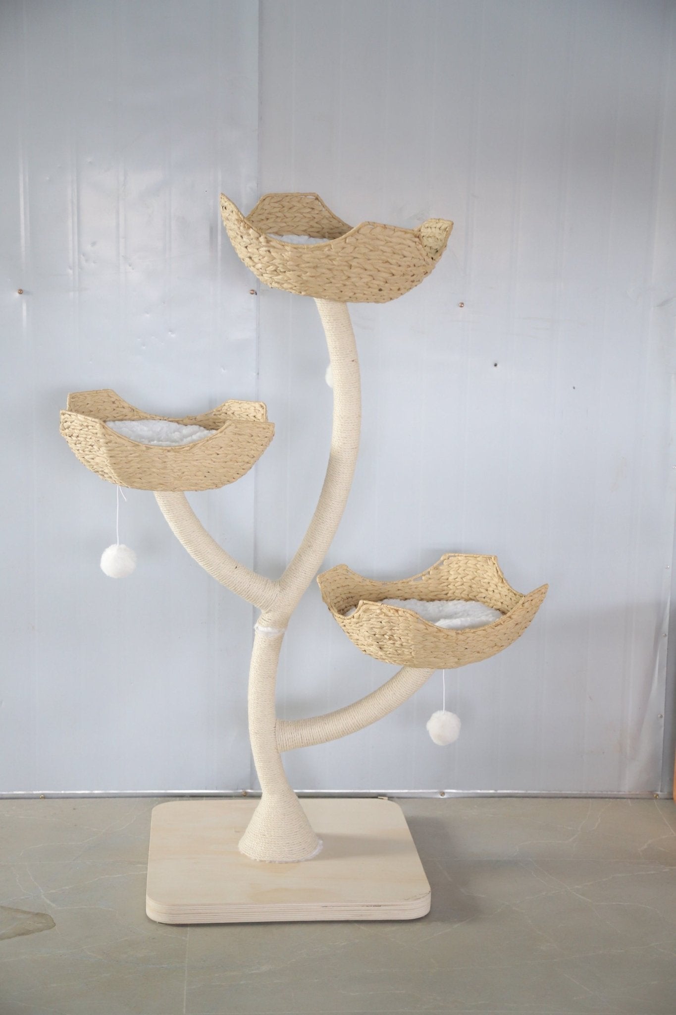 Lunar Nest White Cat Tree Basket - Meowera