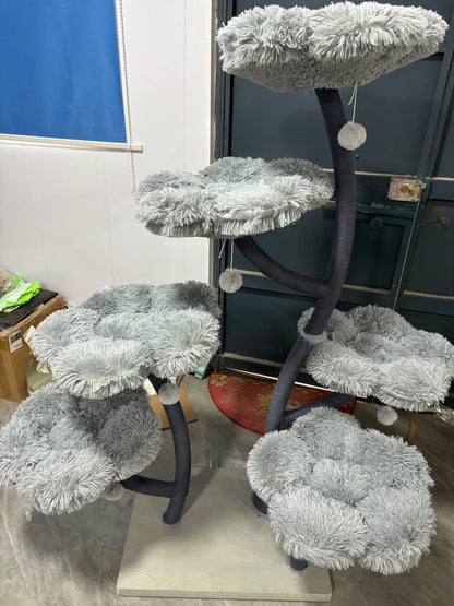 Elysian Grey Flower Cat Tree - Meowera