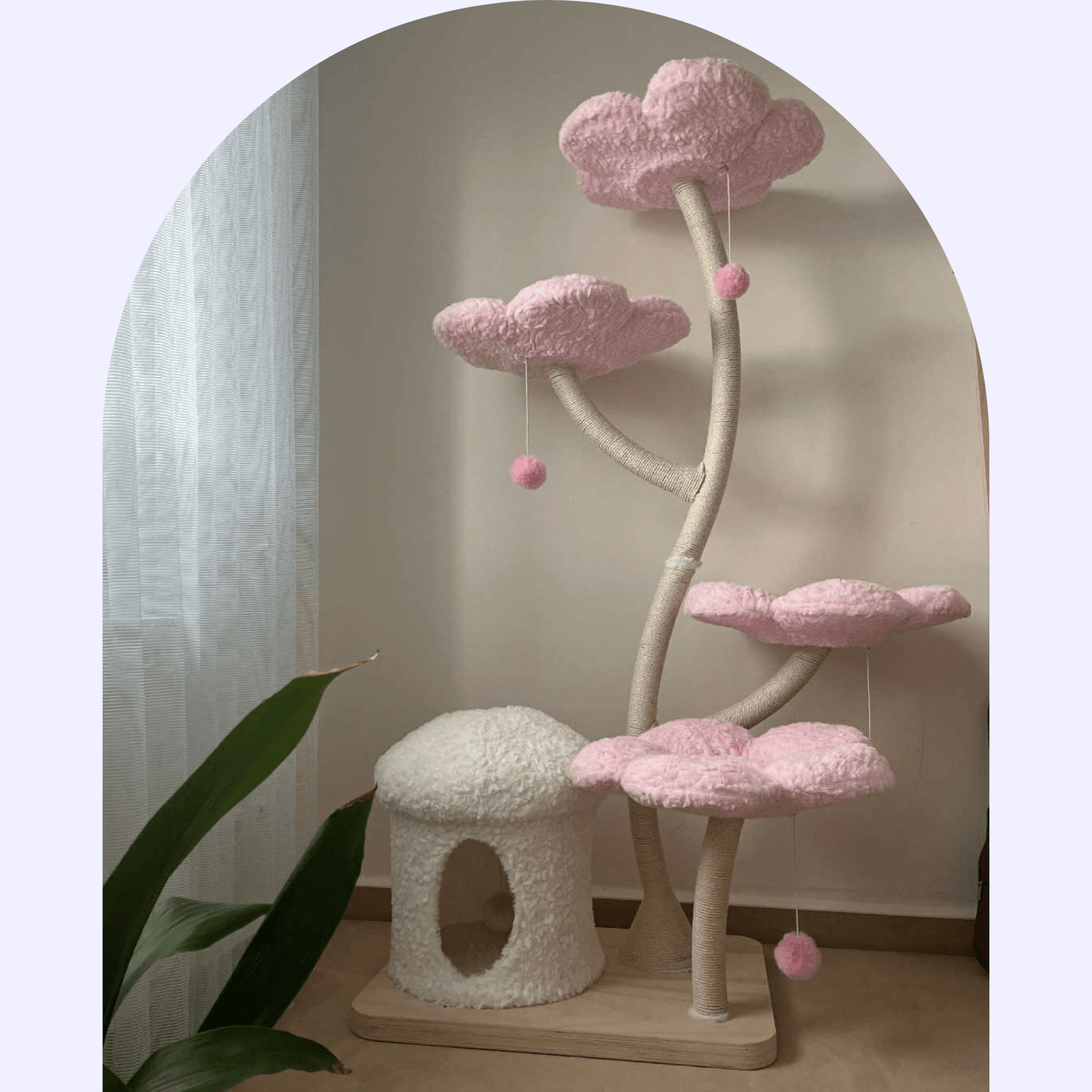 Eve Pink Blossom Cat Tree - Meowera