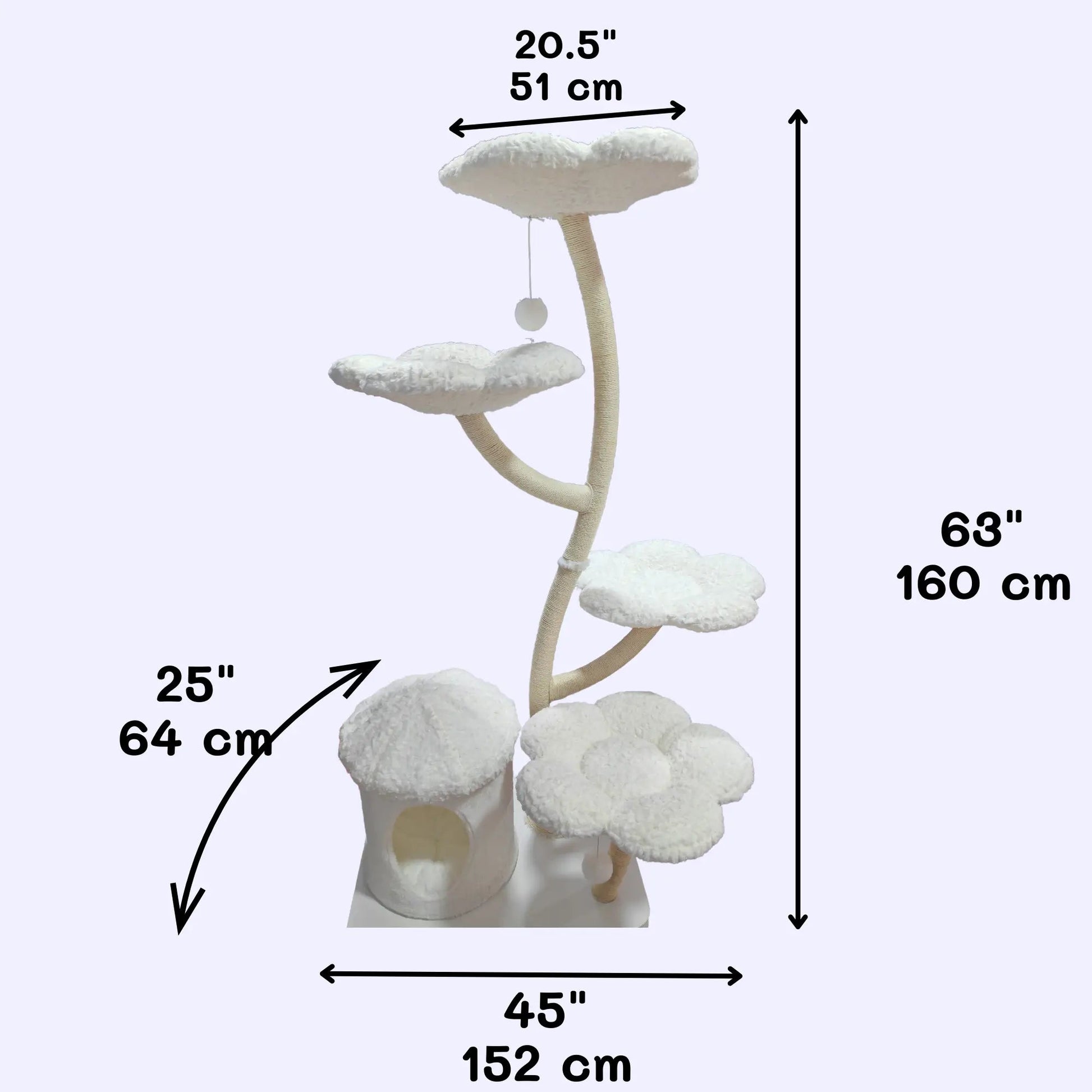 Eve White Flower Cat Tree - Meowera