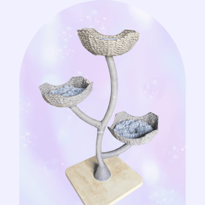 Lunar Nest White Cat Tree Basket - Meowera