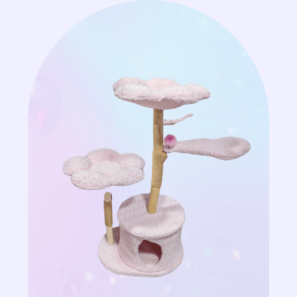 Meowera Cat trees Seraphina Pink Small Flower Cat Tree