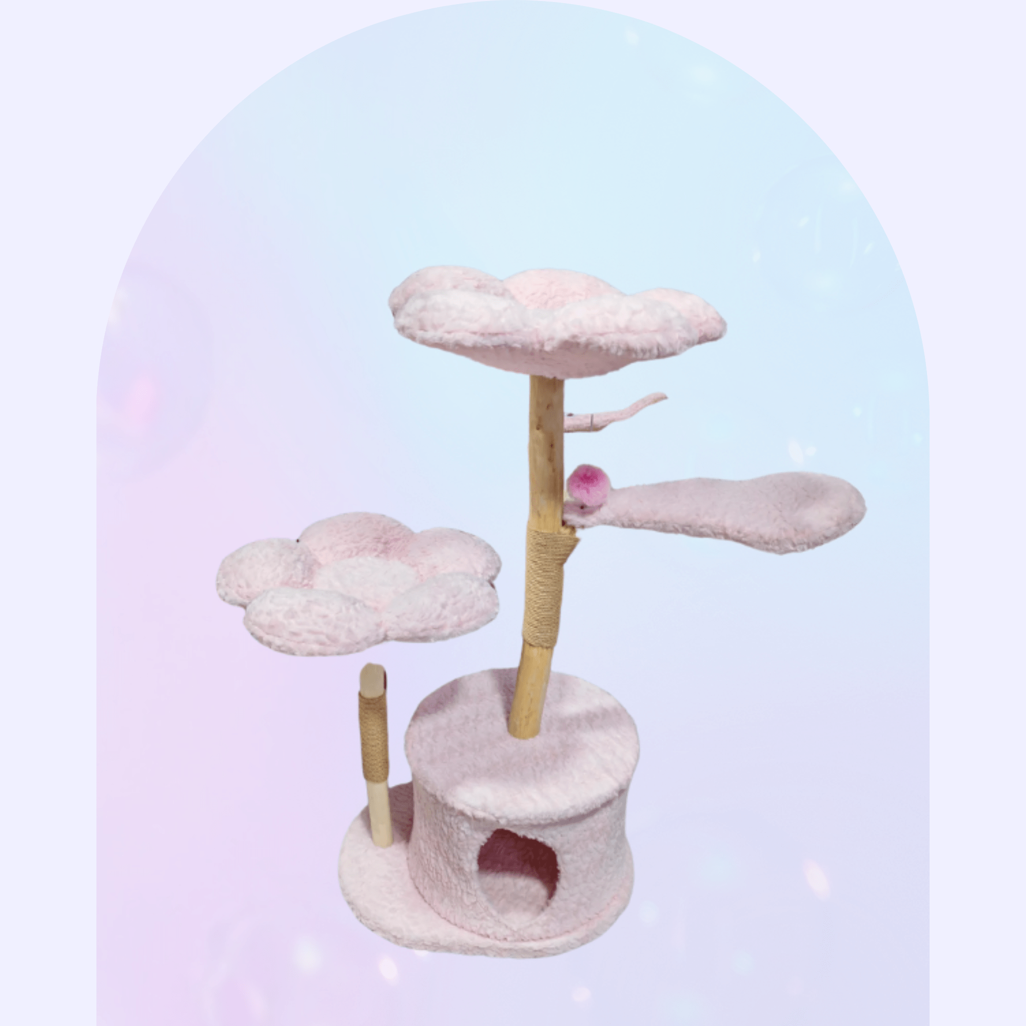 Meowera Cat trees Seraphina Pink Small Flower Cat Tree